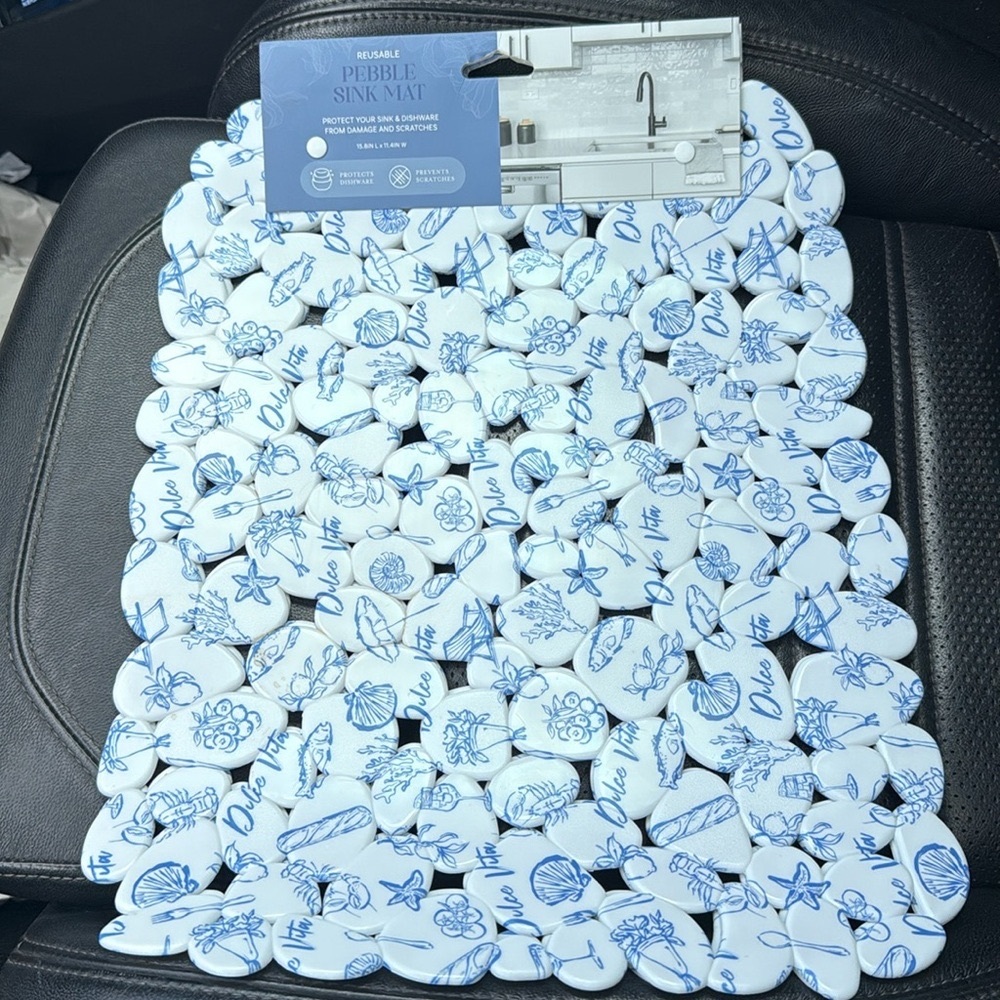 Pebble sink mat with dulce vita theme NWT